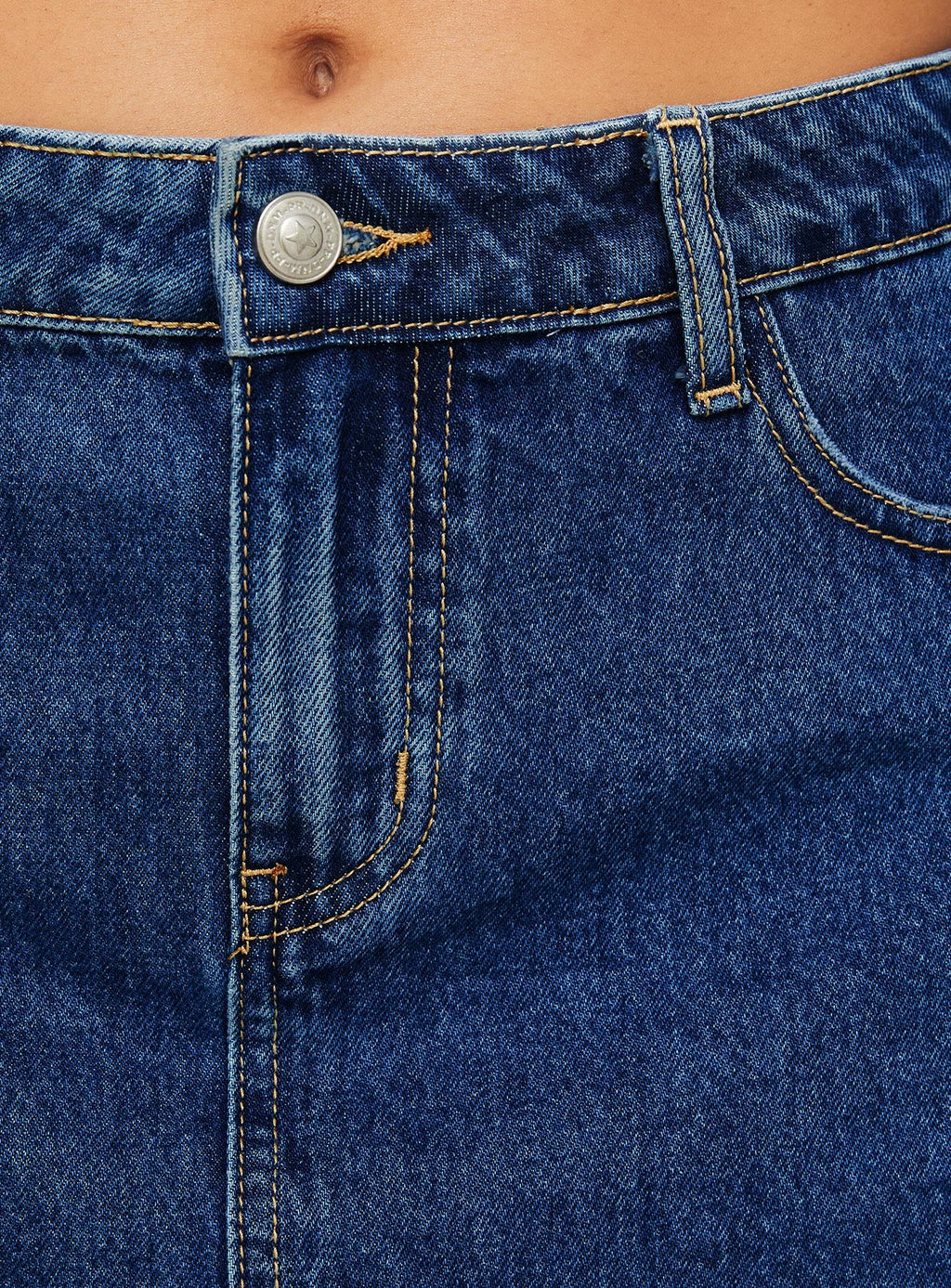 Nickei Denim Mini Skirt Mid Wash Lower Impact